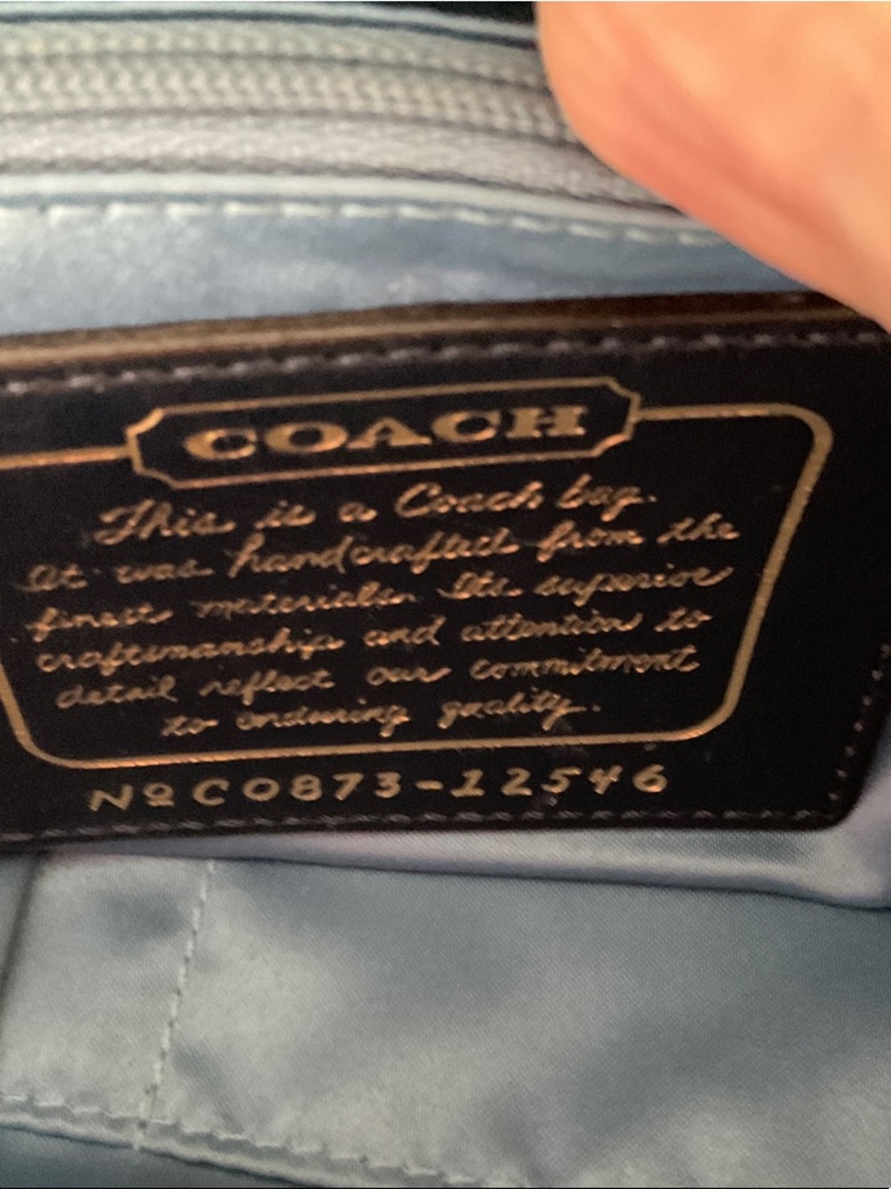 Coach Denim and Cream Signature Canvas Tote with Card Holder - Picture 5 of 9